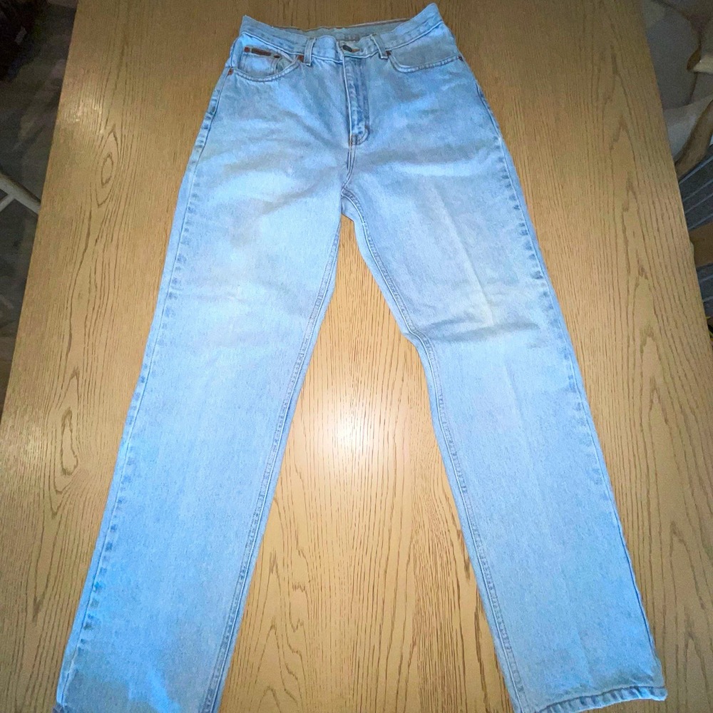 VTG 90s Calvin Klein Jeans Made in USA High Rise Straight Leg Mom Jeans Blue 10